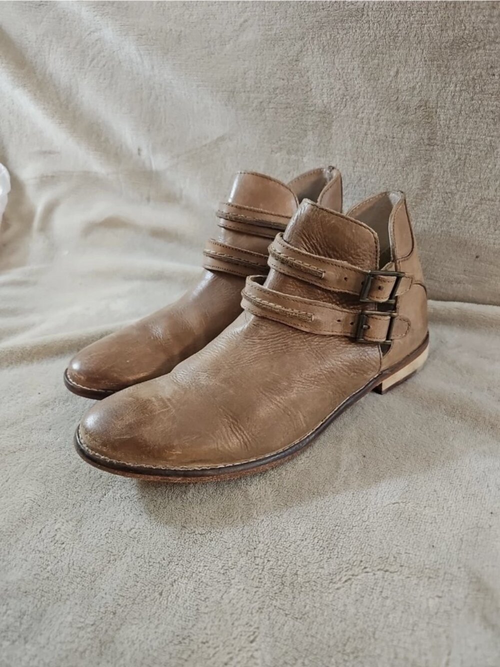 Free People Braeburn Ankle Boots Women's Brown Leather size 8.5 US / 39